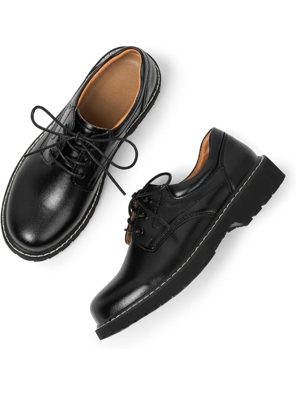 Women's Black Lace Up Classic Comfortable Lightweight Office Oxford Shoes